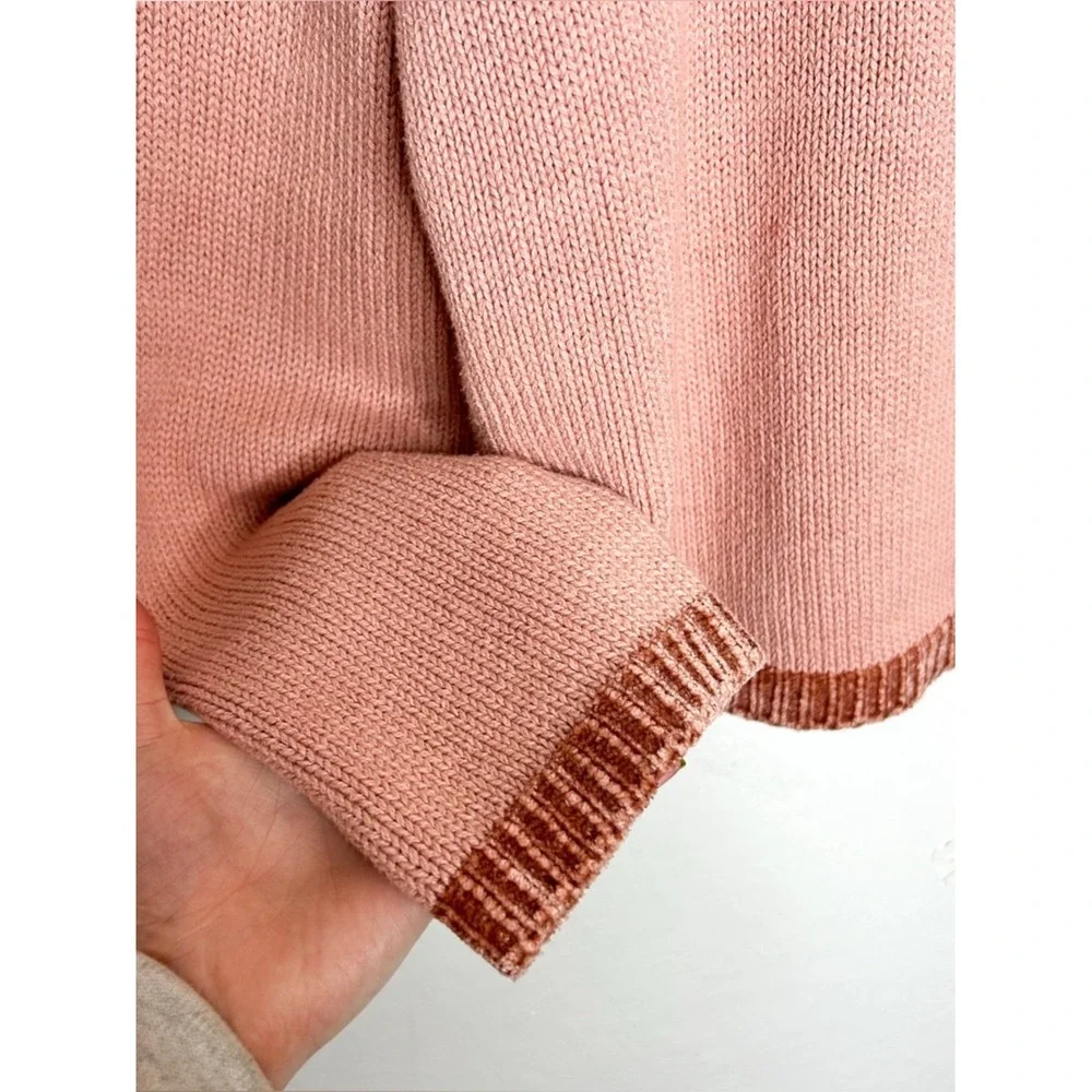 Vintage Coldwater Creek Women's Pink Chenille Collared Knit‎ Sweater XL